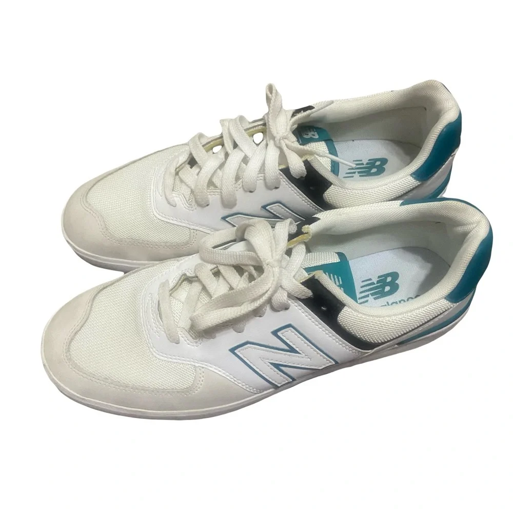 New Balance White and Teal Athletic Shoes